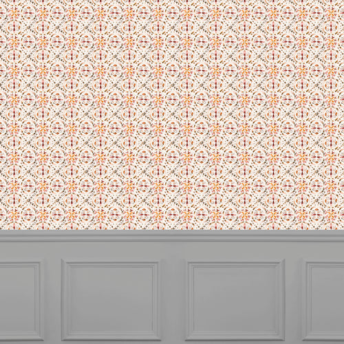 Abstract Orange Wallpaper - Casia  1.4m Wide Width Wallpaper (By The Metre) Terracotta Voyage Maison