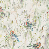  Samples - Chaffinch Printed Fabric Sample Swatch Cream Voyage Maison