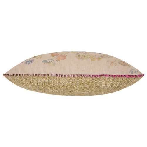 Floral Pink Cushions - Country Hedgerow Printed Rectangular Feather Filled Cushions Linen Voyage Maison