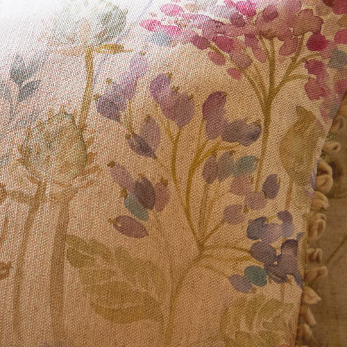 Floral Pink Cushions - Country Hedgerow Printed Rectangular Feather Filled Cushions Linen Voyage Maison