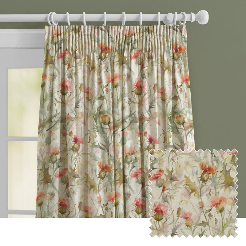 Floral Cream M2M - Cirsium Printed Made to Measure Curtains Russett Voyage Maison
