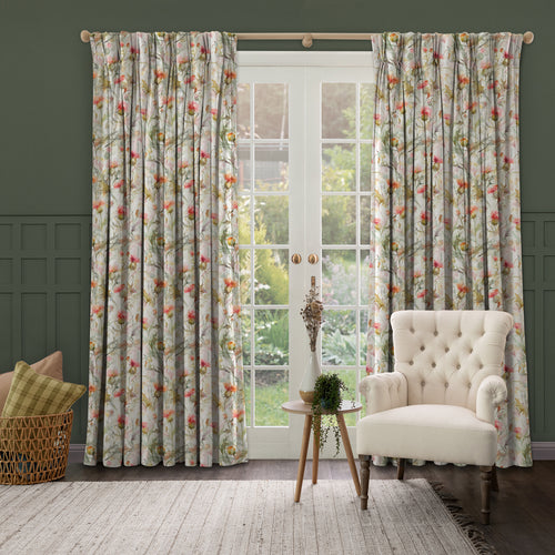 Floral Orange M2M - Cirsium Linen Printed Made to Measure Curtains Russet Voyage Maison