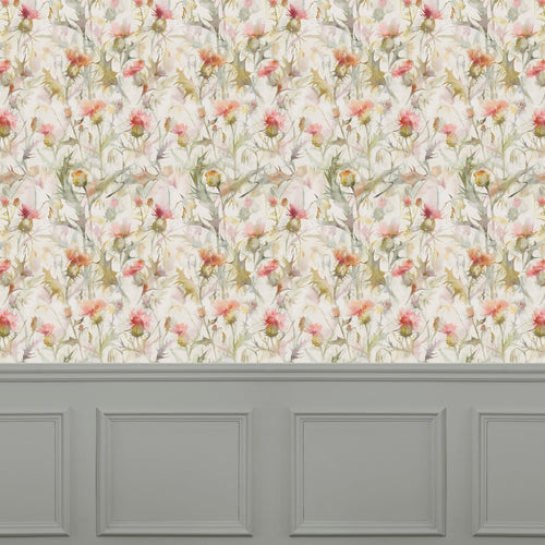 Floral Orange Wallpaper - Cirsiun  1.4m Wide Width Wallpaper (By The Metre) Russet Voyage Maison
