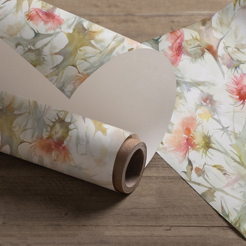 Floral Orange Wallpaper - Cirsiun  1.4m Wide Width Wallpaper (By The Metre) Russet Voyage Maison