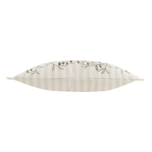 Floral White Cushions - Chinese Lanterns Embroidered Feather Rich Filled Cushion Linen Sanderson