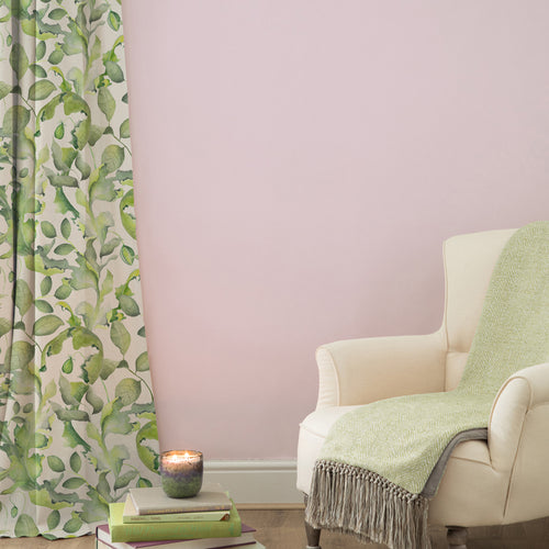 Floral Green M2M - Claudia Printed Cotton Made to Measure Curtains Cream Voyage Maison