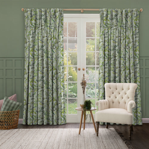 Floral Green M2M - Claudia Printed Cotton Made to Measure Curtains Sage Voyage Maison