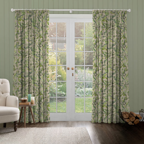 Floral Green M2M - Claudia Printed Cotton Made to Measure Curtains Sand Voyage Maison