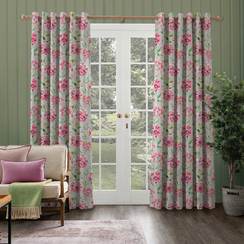 Floral Pink M2M - Clovelly Printed Made to Measure Curtains Stone Voyage Maison