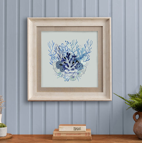 Abstract Blue Wall Art - Coralie  Framed Print Birch Voyage Maison