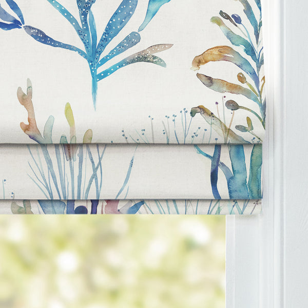 Rideau Sur-mesure Prestigious Textiles – St Ives Cobalt/Mer Spray Romain – Tous Cols