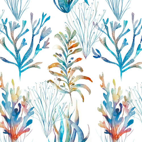 Animal Blue M2M - Coral Reef Printed Cotton Made to Measure Roman Blinds Cobalt Voyage Maison