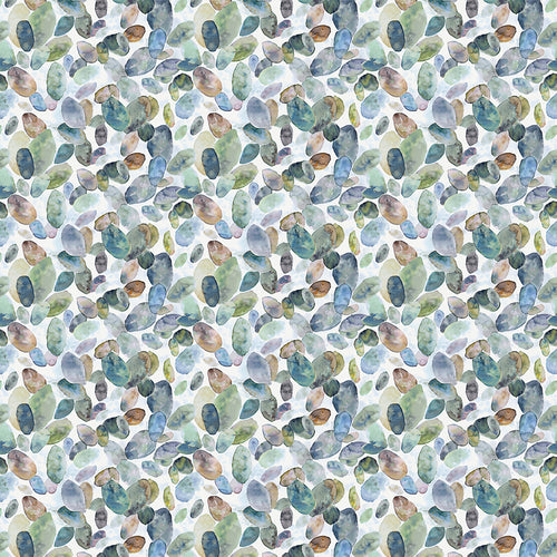 Abstract Blue Fabric - Correa Printed Cotton Fabric (By The Metre) Crocus/Cream Voyage Maison