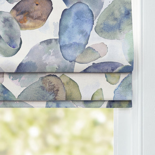 Abstract Blue M2M - Correa Printed Cotton Made to Measure Roman Blinds Crocus/Cream Voyage Maison