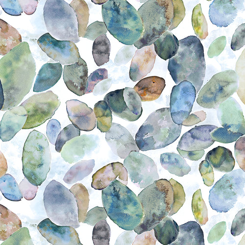 Abstract Blue M2M - Correa Printed Cotton Made to Measure Roman Blinds Crocus/Cream Voyage Maison