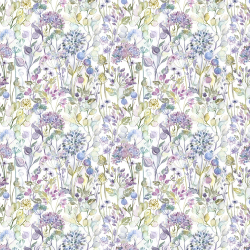 Voyage Maison Country Hedgerow Printed Cotton Fabric Remnant in Lilac/Cream