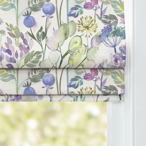 Country Hedgerow Printed Cotton Made to Measure Roman Blinds Lilac/Cream