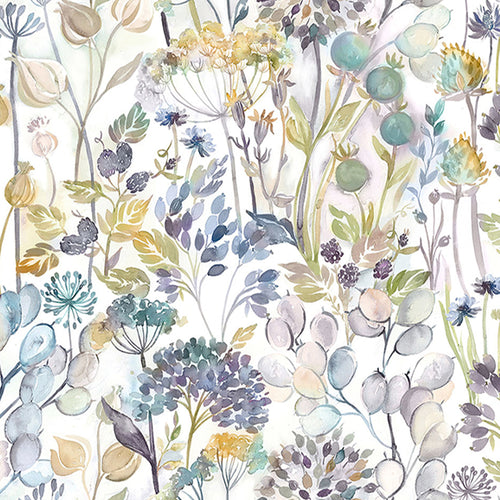 Floral Purple M2M - Country Hedgerow Printed Cotton Made to Measure Roman Blinds Violet/Cream Voyage Maison