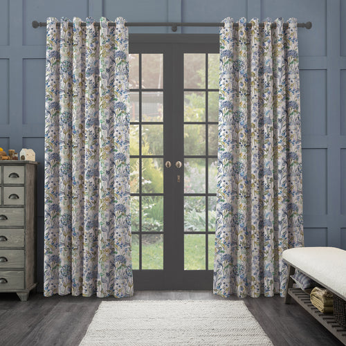Floral Blue M2M - Country Hedgerow Printed Made to Measure Curtains Crocus Voyage Maison