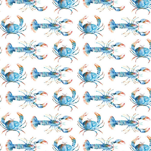 Animal Blue Fabric - Crustaceans Printed Cotton Fabric (By The Metre) Cobalt Voyage Maison