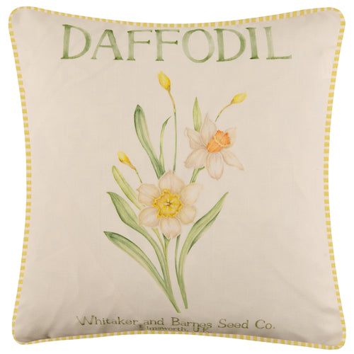 Floral Yellow Cushions - Daffodil Printed Outdoor Polyester Filled Cushion Yellow Voyage Maison