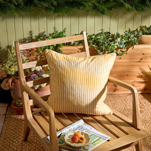 Floral Yellow Cushions - Daffodil Printed Outdoor Polyester Filled Cushion Yellow Voyage Maison