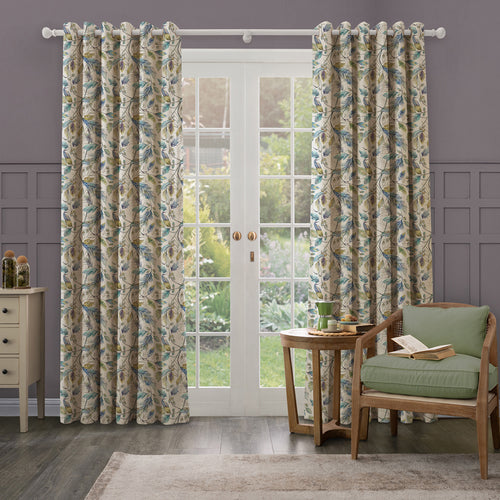 Floral Blue M2M - Danbury Printed Made to Measure Curtains Skylark Voyage Maison