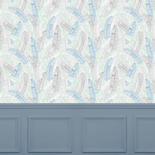 Floral Blue Wallpaper - Daxby  1.4m Wide Width Wallpaper (By The Metre) Capri Voyage Maison