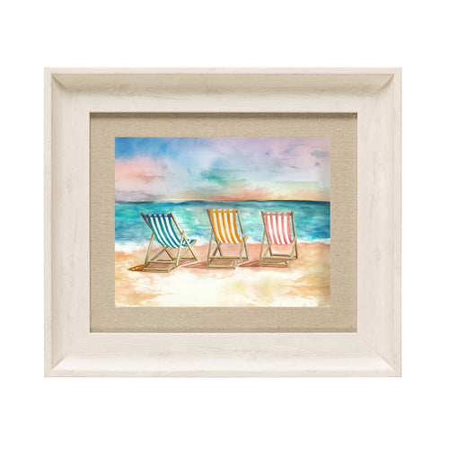 Abstract Blue Wall Art - Deck Chair  Framed Print Birch Voyage Maison
