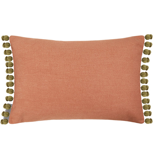 Floral Green Cushions - Delamere Printed Pom Pom Feather Filled Cushion Linen Voyage Maison