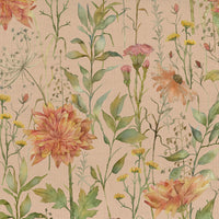 Samples - Delamere Printed Cotton Fabric Sample Swatch Apricot Voyage Maison