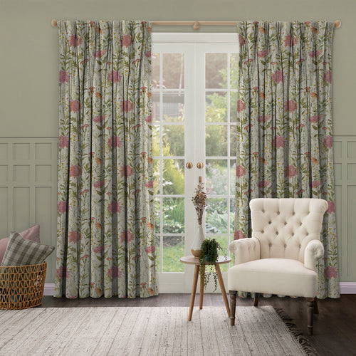 Floral Pink M2M - Delamere Printed Cotton Made to Measure Curtains Blossom Voyage Maison