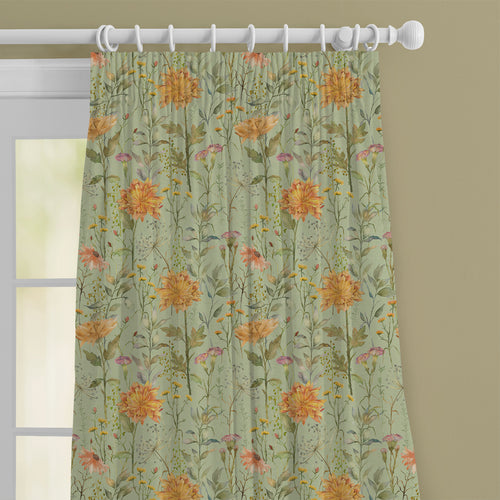 Floral Green M2M - Delamere Printed Cotton Made to Measure Curtains Sage Voyage Maison
