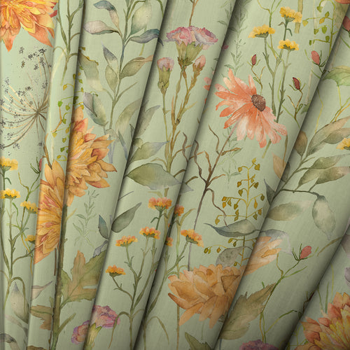 Floral Green M2M - Delamere Printed Cotton Made to Measure Curtains Sage Voyage Maison