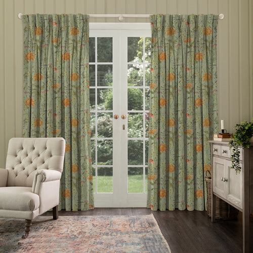 Floral Green M2M - Delamere Printed Cotton Made to Measure Curtains Sage Voyage Maison