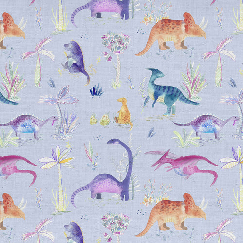Animal Purple Fabric - Dinos Printed Cotton Fabric (By The Metre) Violet Voyage Maison