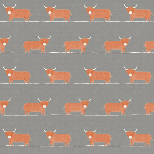 Animal Grey Fabric - Dougalf Printed Cotton Fabric (By The Metre) Granite Voyage Maison