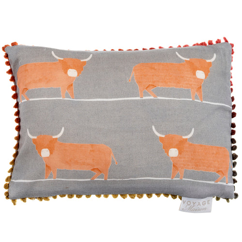 Animal Grey Cushions - Dougal Printed Feather Filled Cushion Granite Voyage Maison