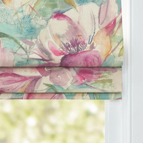 Floral Pink M2M - Dusky Blooms Printed Cotton Made to Measure Roman Blinds Sweetpea Voyage Maison