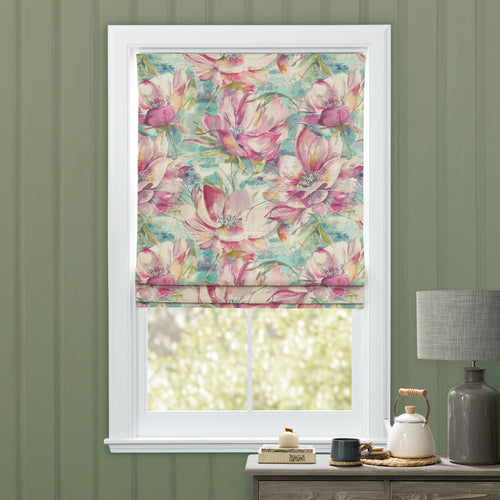 Floral Pink M2M - Dusky Blooms Printed Cotton Made to Measure Roman Blinds Sweetpea Voyage Maison