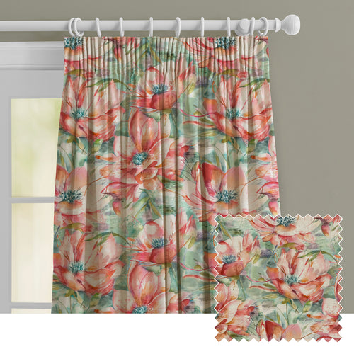 Floral Orange M2M - Dusky Blooms Printed Made to Measure Curtains Russett Voyage Maison