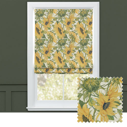 Floral Yellow M2M - Easton Printed Cotton Made to Measure Roman Blinds Fern/Natural Voyage Maison