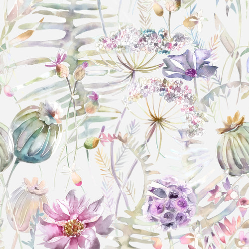 Floral Pink Wallpaper - Edenmuir  1.4m Wide Width Wallpaper (By The Metre) Raspberry Voyage Maison