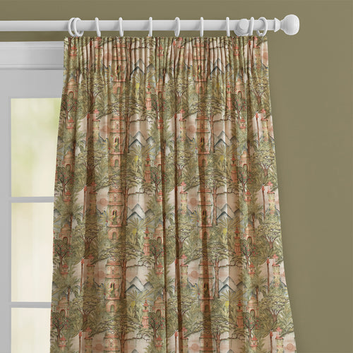 Jungle Green M2M - Eden Ruins Printed Cotton Made to Measure Curtains Green Voyage Maison