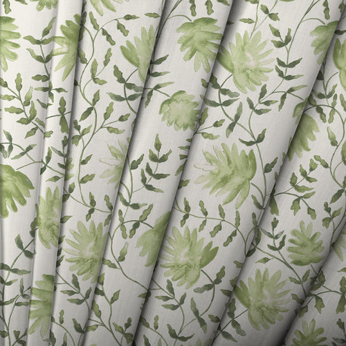Floral Green M2M - Elai Printed Cotton Made to Measure Curtains Sage Voyage Maison