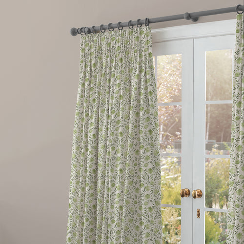 Floral Green M2M - Elai Printed Cotton Made to Measure Curtains Sage Voyage Maison