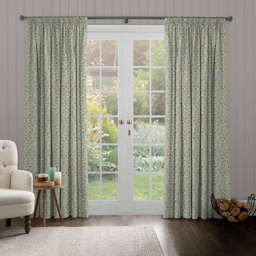 Floral Green M2M - Elai Printed Cotton Made to Measure Curtains Sage Voyage Maison