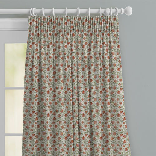 Floral Orange M2M - Elai Printed Cotton Made to Measure Curtains Terracotta Voyage Maison