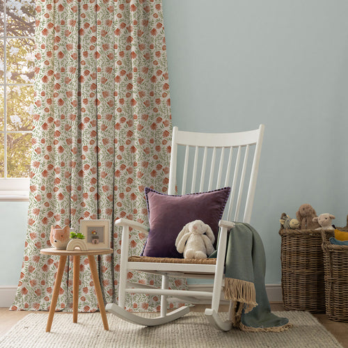 Floral Orange M2M - Elai Printed Cotton Made to Measure Curtains Terracotta Voyage Maison