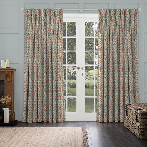 Floral Orange M2M - Elai Printed Cotton Made to Measure Curtains Terracotta Voyage Maison